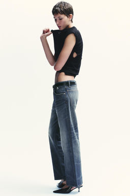 TRF STRAIGHT CROP MID-WAIST JEANS - Zara фото 15