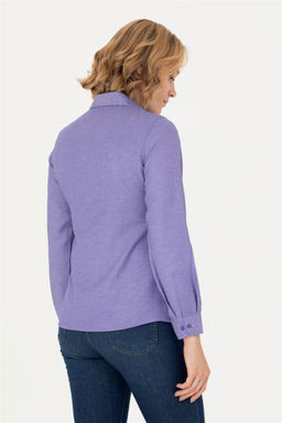U. S. Polo Assn Женская фиолетовая базовая рубашка с длинным рукавом - U.s. polo assn фото 5