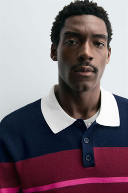 STRIPED KNITTED POLO SHIRT - Zara фото 5