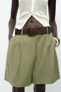 BERMUDA SHORTS WITH DARTS AND BELT - Zara фото 17