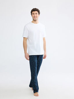 Regular Fit Bask?l? Erkek Pijama Alt?