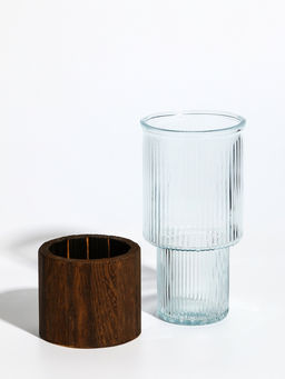 Ваза Лесли, линии, 20?10 см, стекло, прозрачная