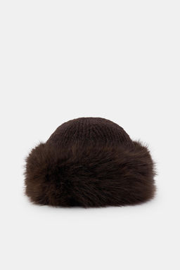 FAUX FUR KNIT BEANIE - Zara фото 4