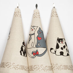 24С27-ШР/р.п/фкор/к. Комплект полотенец из 3 шт 46*60 "Коты-3" цв. 1 рис. 373