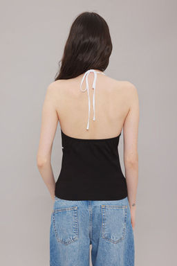 Ac?k Mavi Fitted/Vucuda Oturan Biye Detayl? Ask?l? Esnek Orme Bluz TWOSS25BZ00153 - Trendyolmilla фото 11