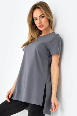 Женская удлиненная футболка с разрезами Happyfox