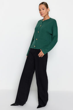 Yesil Dugme Detayl? Ceket Gorunumlu Triko H?rka TWOAW24HI00023