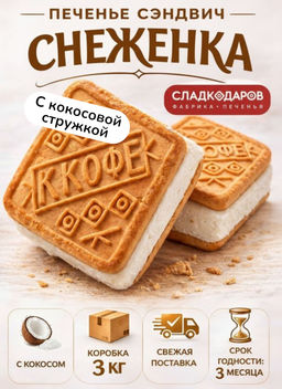 Печенье Снеженка с кокосом ТВ 3кг