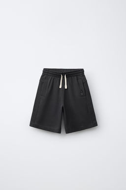 BERMUDA FELPA ETIQUETA / Gris antracita