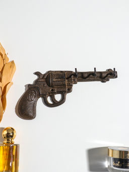 Крючки настенные «Револьвер с барабаном», ключница декоративная, чугун, 22×11×4 см