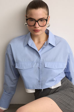 Рубашка с декоративными карманами