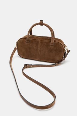 SPLIT SUEDE MINI BAG WITH DOUBLE HANDLE