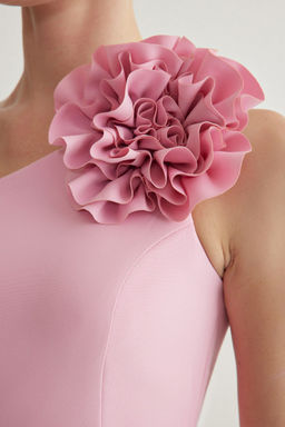 TRENDYOLMILLA Mint A-Kesim Gul Detayl? Dokuma S?k K?sa Elbise TPRSS25EL00126  фото 4