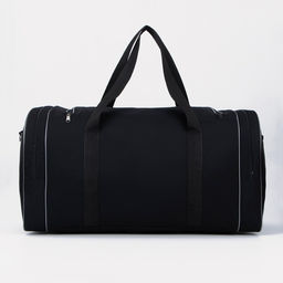 Сумка спортивная на молнии, 23 наружных кармана, длинный ремень, большой размер, чёрная