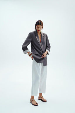 LINEN BLEND BLAZER WITH PRINTED CUFFS - Zara фото 22