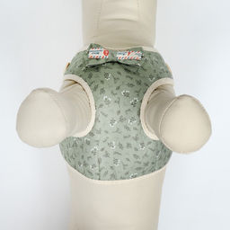 Комплект с мягкой шлейкой Веточки, размер L, поводок 120 х 1,5 см, ОГ 42-76 см, серый - Пижон фото 6