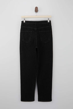 Koyu Mavi Yuksek Bel Orta Esnek Mom Bilek Boy Jeans TWOSS26JE00110 - Trendyolmilla фото 2