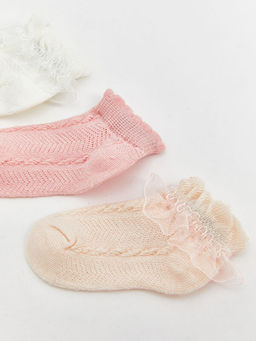 T?ll? K?z Bebek Patik ?orap 3l?