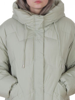 8883 LT. GREEN Пальто зимнее женское (150 гр. холлофайбер)