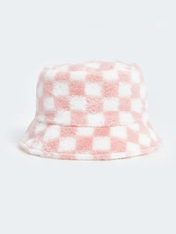 Ekose Desenli K?z ?ocuk Bucket ?apka