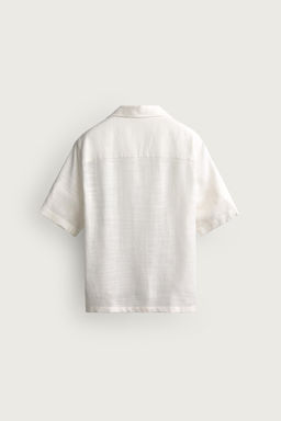 CAMISA FLUIDA ESTAMPADO ABSTRACTO / Blanco
