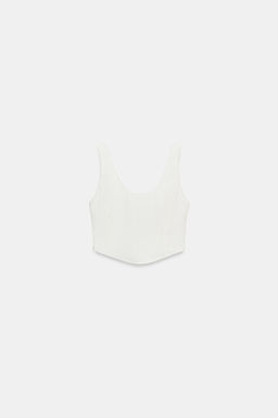 TOP CORSETERO TEXTURA BORDADOS / Crudo - Zara фото 7