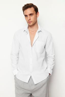 TRENDYOL MAN Lacivert Regular Fit %100 Pamuklu Gomlek TMNSS24GO00063 - Trendyolmilla фото 11