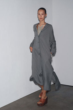 ZW COLLECTION STRIPED SHIRT DRESS