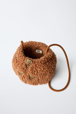 FAUX SHEARLING PUMPKIN CROSSBODY BAG - Zara фото 4
