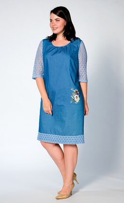 Хит сезона! Платье из голубого хлопкаджинс с эффектной отделкой - Ckc collections фото 4