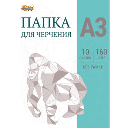 Папка для черчения Комус без рамки 10лист А3 160 г/м2