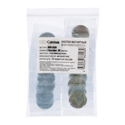 Кнопка Gamma MK-G20 магнитная металл d 20 мм 10 шт. под никель