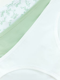 Трусы женские слипы мультипак (3 шт.) белые в цветочек цветочки на белом 412457-3 - Mark formelle фото 9