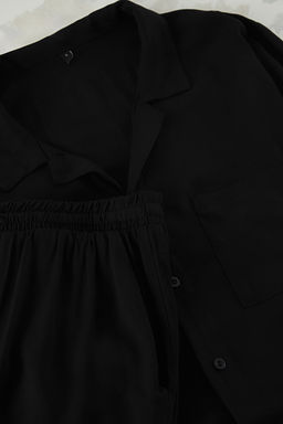 TRENDYOL MAN Siyah More Sustainable Ince Dokuma Pijama Tak?m? TMNAW25PT00056 - Trendyolmilla фото 3