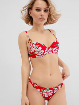 КУПАЛЬНЫЙ КОСТЮМ ЖЕНСКИЙ цветы на красном 702239 - Mark formelle фото 2