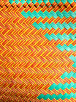 Сумка плетёная, 30×15×35 см, пластик, бирюзово-жёлтая