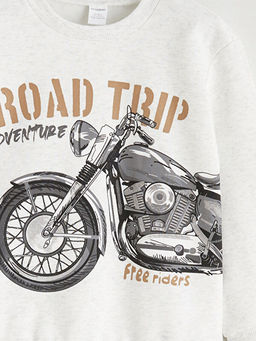 Bask?l? Erkek ?ocuk Uzun Kollu Sweatshirt