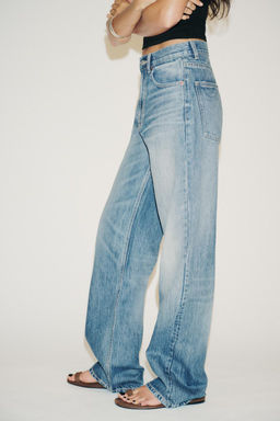 TRF WIDE-LEG HIGH-WAIST FULL-LENGTH JEANS - Zara фото 3