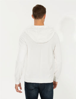 Ekru Slim Fit Kapi_onlu Triko Kazak - Pierre cardin фото 5