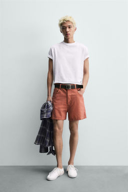 BERMUDA DENIM RELAXED FIT COLOR / Caldero