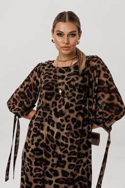 Платье ANELLI 1733 Коричневый леопард  фото 4