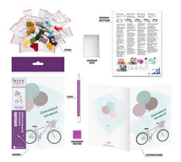 Кристальная (алмазная) мозаика ФРЕЯ ALVO-501 открытка Велосипед 13.5 х 20 см