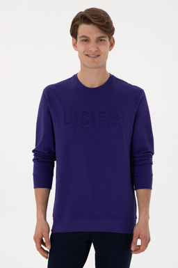 Erkek Mor Basic Sweatshirt