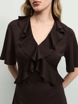 Платье миди с рюшами / Zarina