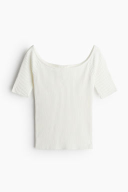 Top off-the-shoulder en punto de canale - H&m фото 4