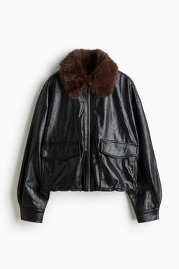 Chaqueta con cuello efecto pelo