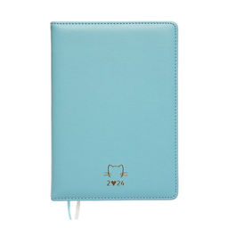 Ежедневник датированный 2024 A5 176 листов, deVENTE.I Love Cat, твёрдая обложка из искусственной кожи, тиснение фольгой, ляссе, кремовый блок 70 г/м2, голубой