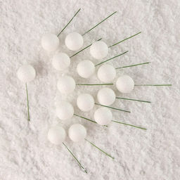 Фигурка для поделок и декора на проволоке «Шар», набор 15 шт., размер 1 шт. — 3×9 см, цвет белый