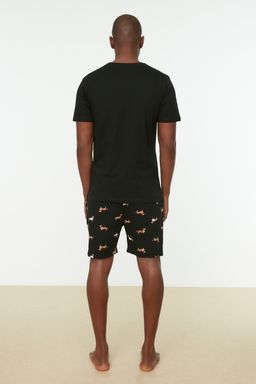 TRENDYOL MAN Mavi %100 Pamuk Regular Fit Bask?l? Orme Sortlu Yazl?k Pijama Tak?m? THMSS21PT0920 - Trendyolmilla фото 12