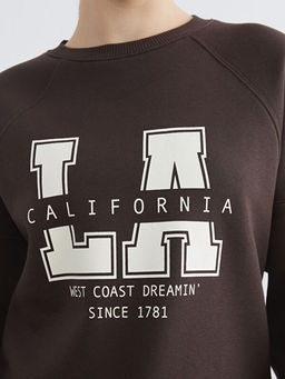 Bask?l? Oversize Kad?n Kal?n Sweatshirt Tunik